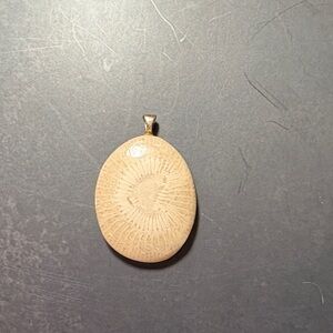 Natural Tan Fossil Pendant Necklace